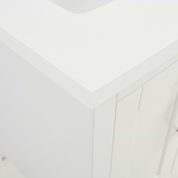 Sheraton 24" White Vanity with Pure White Quartz Top and Ceramic Basin