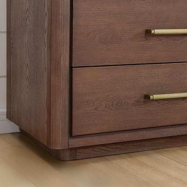 Genora Brown Oak 36" Single Vanity with Pacific White Quartz Top