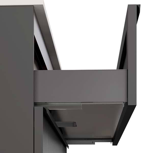 Astor Black 30" Single Vanity with Integrated White Solid SurfaceTop