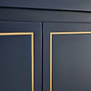 Province Navy and Gold 36" Single Vanity with Pure White Quartz Top