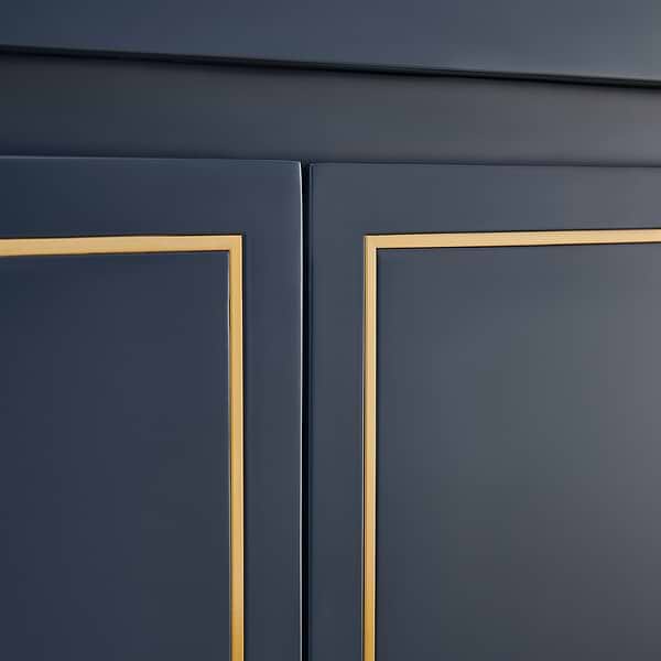Province Navy and Gold 36" Single Vanity with Pure White Quartz Top
