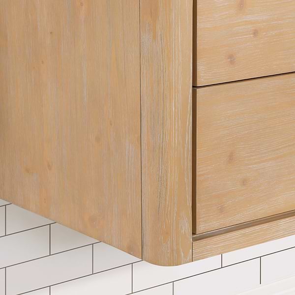 Riven Blonde Oak 55" Single Vanity with Pacific White Quartz Top