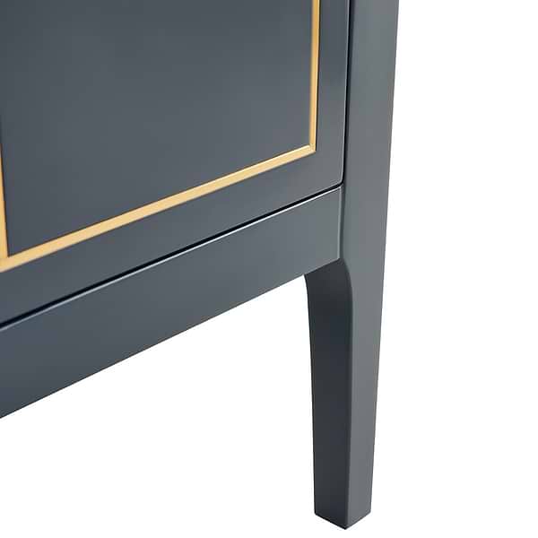 Province Navy and Gold 36" Single Vanity with Pure White Quartz Top
