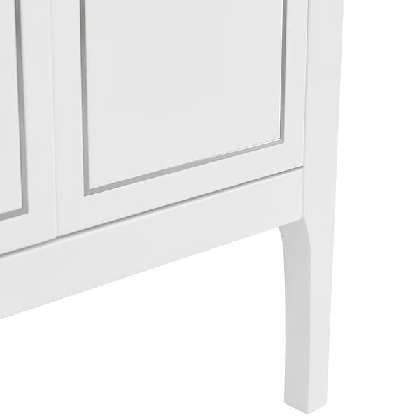 Province White and Silver 36" Single Vanity with Carrara Marble Top