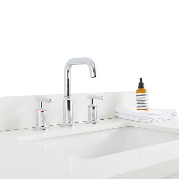 Sheraton 36" White Vanity with Pure White Quartz Top and Ceramic Basin