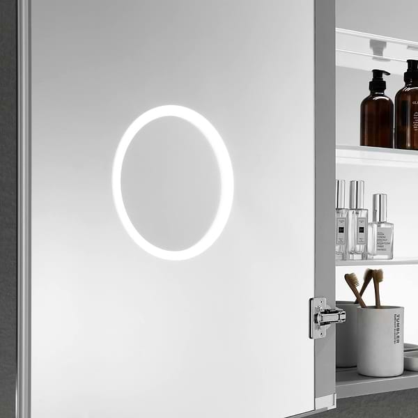 Rory Grooved 24x32" Rectangle Recessed or Wall Mounted Left-Hand LED Medicine Cabinet with Mirror
