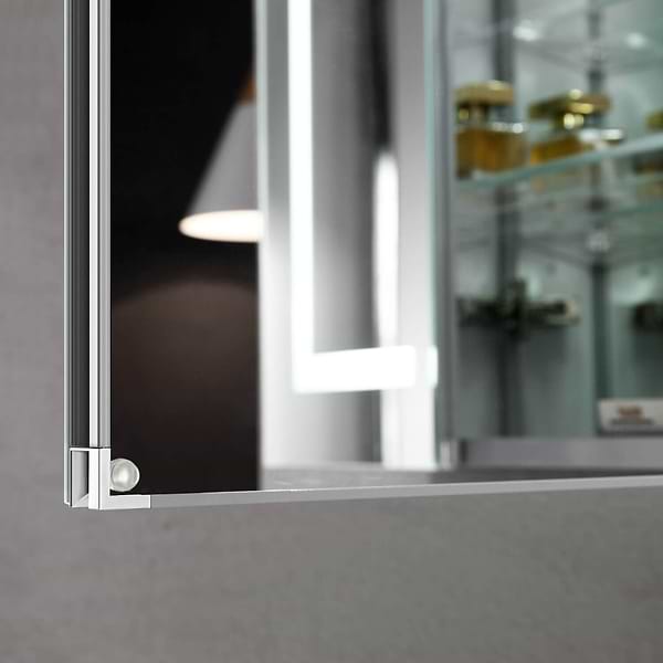 Rory Grooved 24x32" Rectangle Recessed or Wall Mounted Left-Hand LED Medicine Cabinet with Mirror