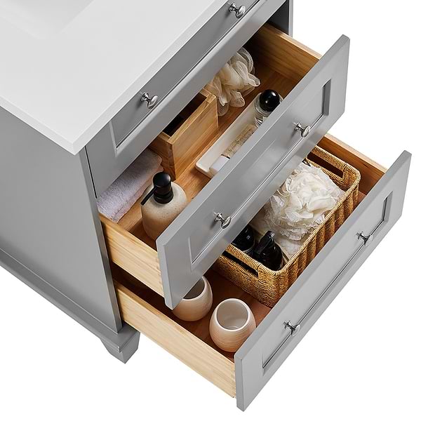 Nora Gray 24" Single Vanity with Pure White Quartz Top
