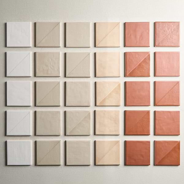 Stacy Garcia Valenova Deco White 5x5 Textured Matte Ceramic Tile