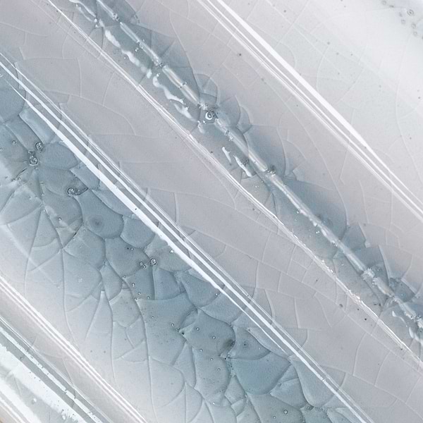 Nabi Arctic Blue 2x6 Crackled Glossy Glass Chair Rail Liner