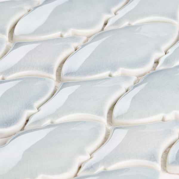 Nabi Valor Arctic Blue 2x4 Crackled Glossy Glass Mosaic Tile