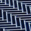 Kai Royal Blue 1x2" Herringbone Crackled Glossy Porcelain Mosaic Tile