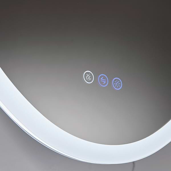 Radium Silver 24x36" Oval Recessed or Wall Mounted Right-Hand LED Medicine Cabinet with Mirror in Silver, View 6, open zoomed image