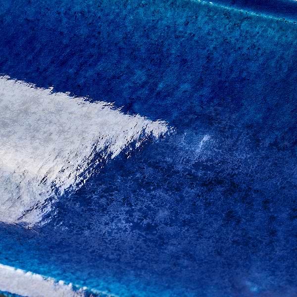 Lava Art Fluted Adriatic Blue 6x36 3D Glossy Lava Stone Tile