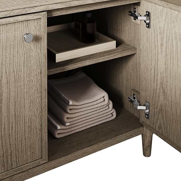 Ashford Greige Ash 36" Single Vanity without Top by TileBar Studio Vanities, View 8, open zoomed image