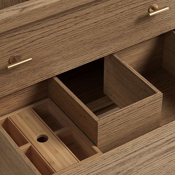 Callum Natural Ash 36" Single Vanity without Top by TileBar Studio Vanities, View 8, open zoomed image