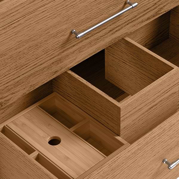 Edison Medium Ash 36" Single Vanity without Top by TileBar Studio Vanities, View 8, open zoomed image