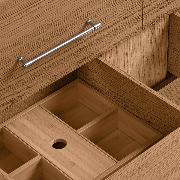 Edison Medium Ash 48" Single Vanity without Top by TileBar Studio Vanities, View 8, open zoomed image