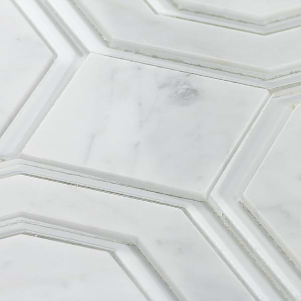 Helix Carrara Marble & Glass Tile