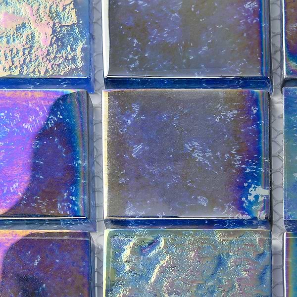 Laguna Iridescent Indigo 2x2 Glass Tile