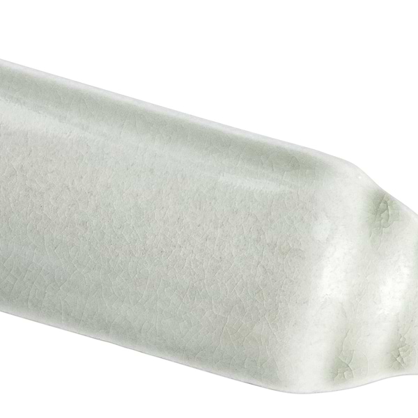 Nabi Tundra Gray 1x6 Crackled Glossy Glass Corner Base Molding