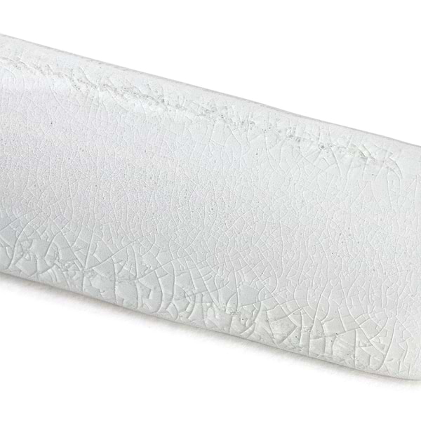Nabi Glacier White 1x6 Crackled Glossy Glass Corner Base Molding