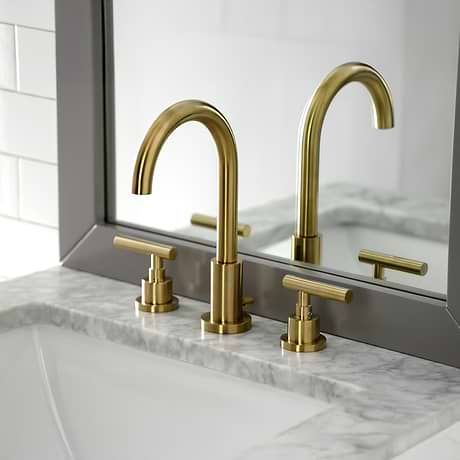 Astoria Brushed Brass 10" Widespread Bathroom Faucet With Pop Up Standard Drain