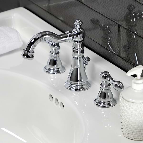 Greenpoint Polished Chrome 8" Widespread Bathroom Faucet With Pop Up Standard Drain