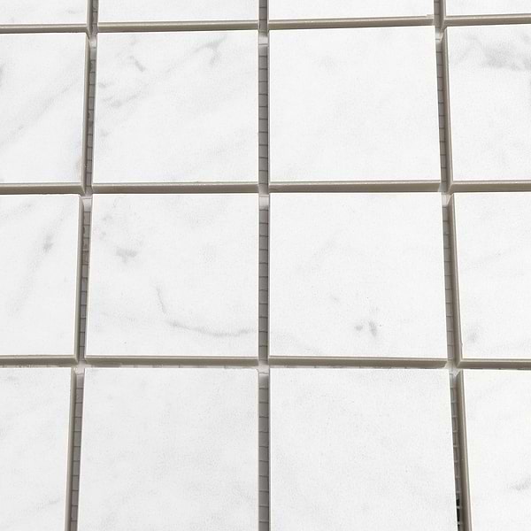 Marble Tech Bianco Gioia 2x2 Matte Marble Look Porcelain Mosaic Tile 