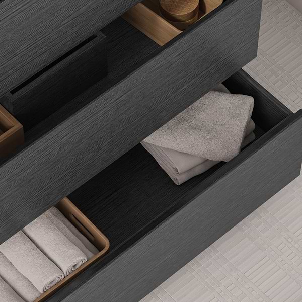 Dalton Ebony Oak 60" Double Vanity without Top by TileBar Studio Vanities, View 9, open zoomed image