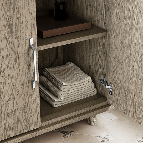 Setton Greige Ash 30" Single Vanity without Top by TileBar Studio Vanities, View 9, open zoomed image