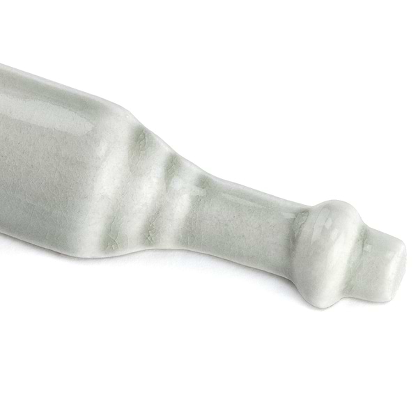 Nabi Tundra Gray 1x6 Crackled Glossy Glass Corner Base Molding