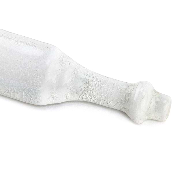Nabi Glacier White 1x6 Crackled Glossy Glass Corner Base Molding