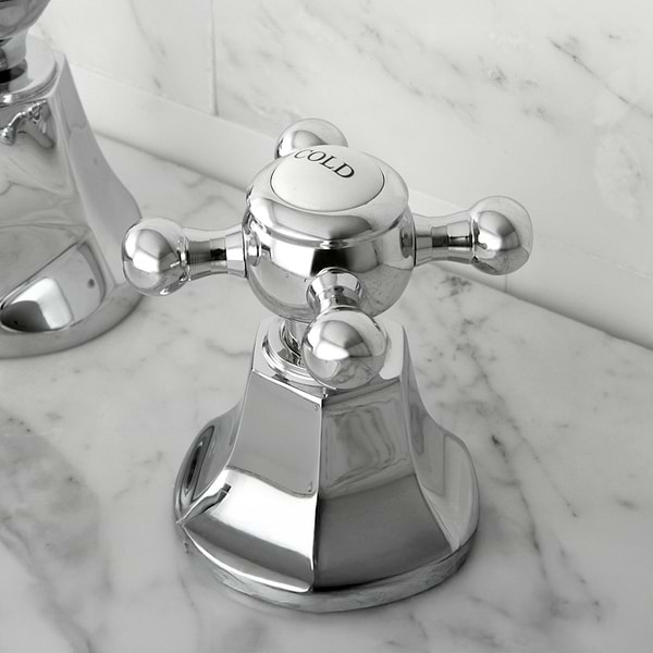 Rockleigh Polished Chrome 8" Widespread Bathroom Faucet With Pop Up Standard Drain