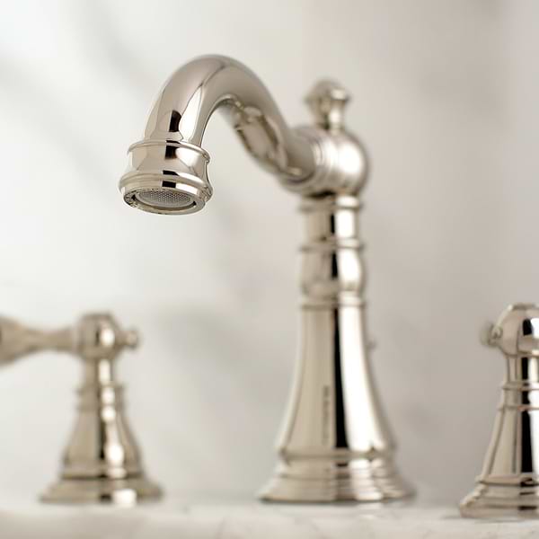 Greenpoint Polished Nickel 8" Widespread Bathroom Faucet With Pop Up Standard Drain