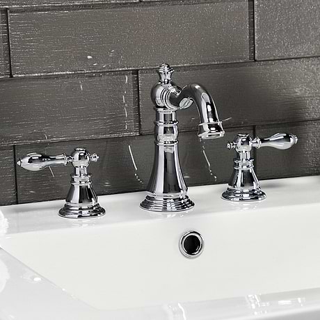 Greenpoint Polished Chrome 8" Widespread Bathroom Faucet With Pop Up Standard Drain