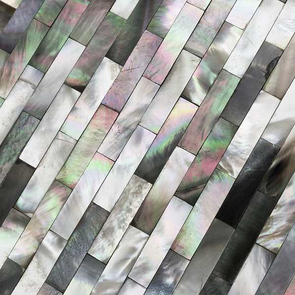 Serene Deep Sea Black Brick Pearl Tile 
