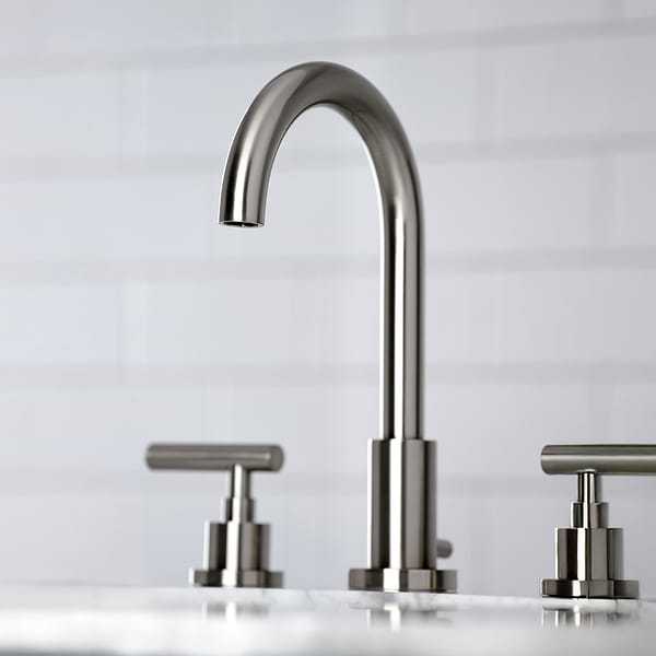 Astoria Brushed Nickel 10" Widespread Bathroom Faucet With Pop Up Standard Drain