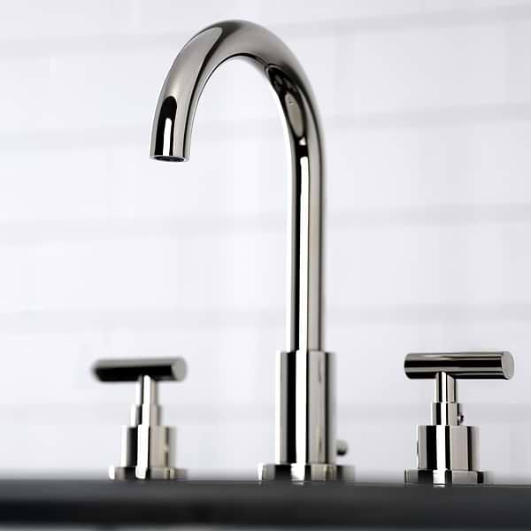 Astoria Polished Nickel 10" Widespread Bathroom Faucet With Pop Up Standard Drain