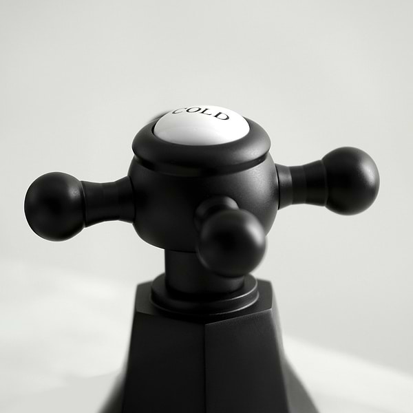 Rockleigh Matte Black 8" Widespread Bathroom Faucet With Pop Up Standard Drain