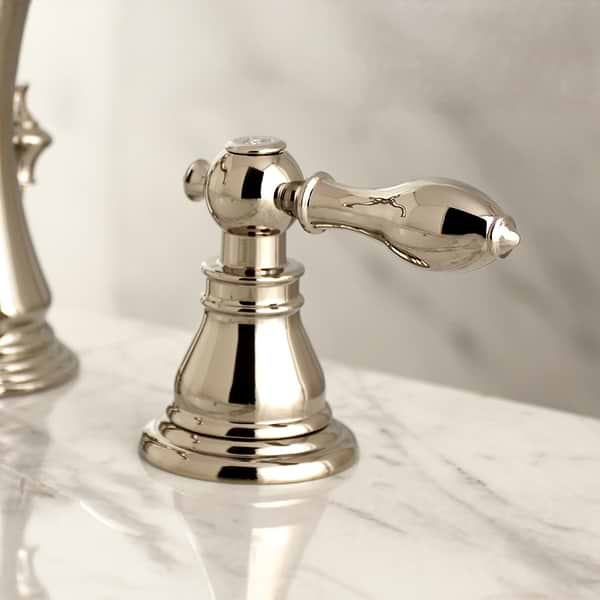 Greenpoint Polished Nickel 8" Widespread Bathroom Faucet With Pop Up Standard Drain