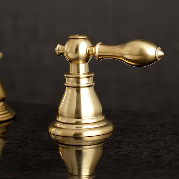 Greenpoint Brushed Brass 8" Widespread Bathroom Faucet With Pop Up Standard Drain