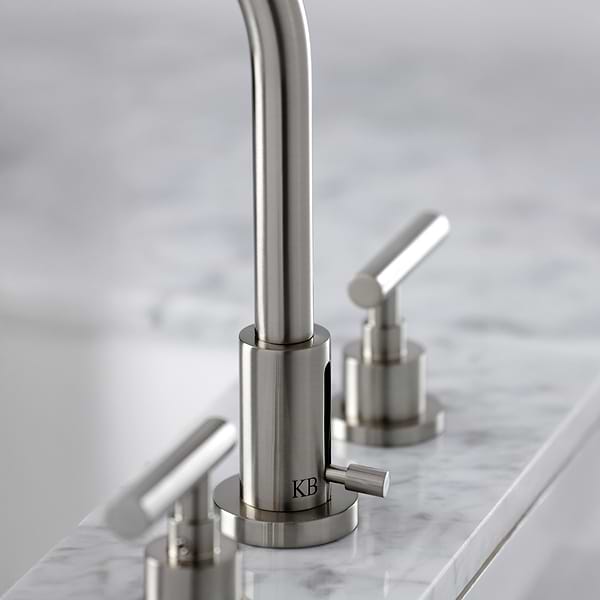 Astoria Brushed Nickel 10" Widespread Bathroom Faucet With Pop Up Standard Drain