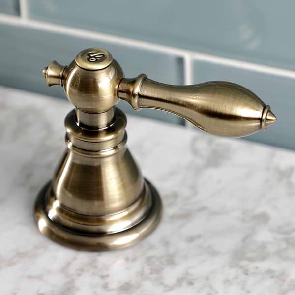 Greenpoint Antiqued Brass 8" Widespread Bathroom Faucet With Pop Up Standard Drain