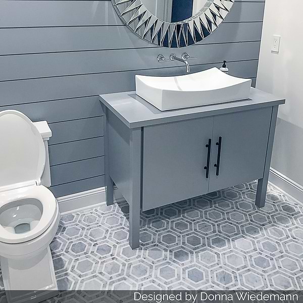 Nova Lynx 6" Hexagon Gray Marble Polished Mosaic Tile