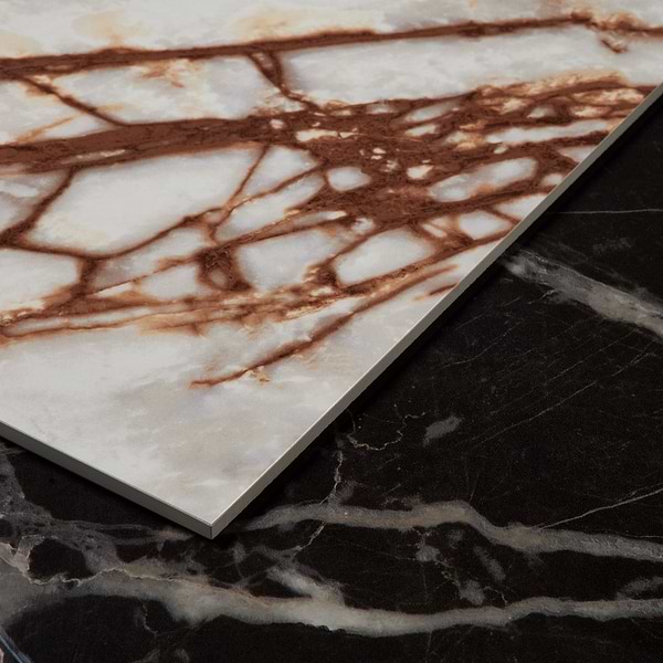 Marfino Black Gold 24x48 Marble Look Polished Porcelain Tile