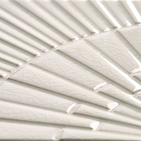 Stacy Garcia Radius Ivory White 6x6 3D Crackled Glossy Ceramic Tile