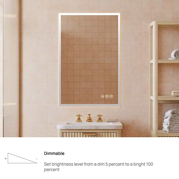 Rige 30x36" Rectangle LED Mirror