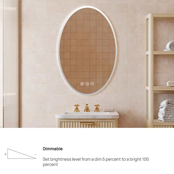 Rige 24x36" Oval LED Mirror