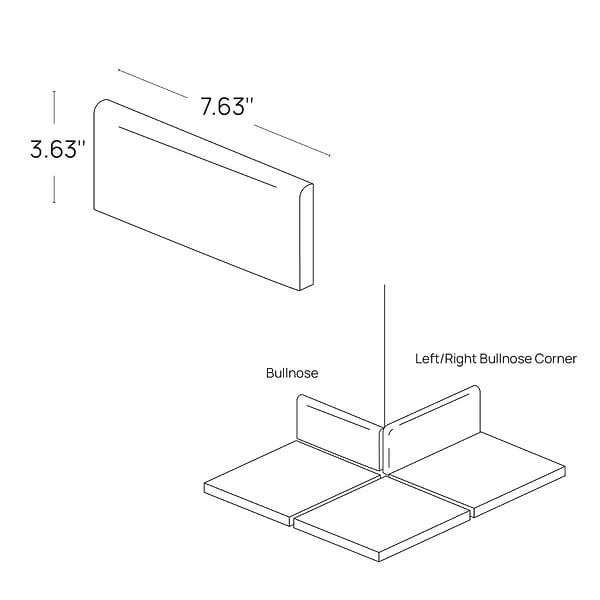 Elemental Gray 4x8 Ceramic Quarry Tile Bullnose (12 per box)